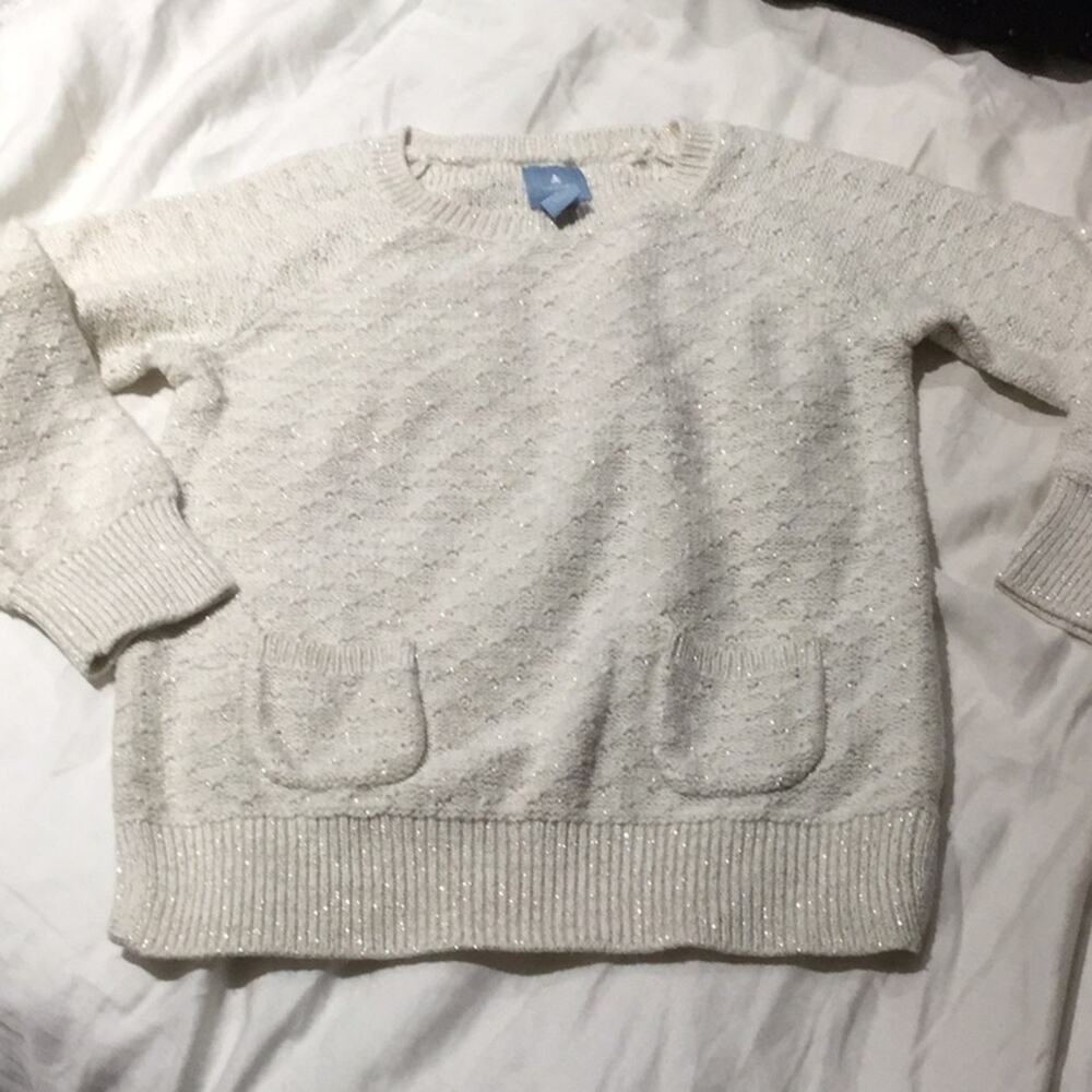 Gap 3t cream golden shimmer sweater worn once
